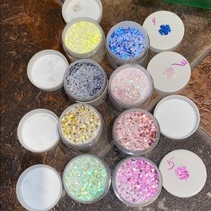 Bundle of Glitter Acrylic Powders